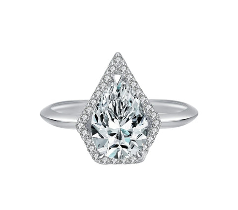 925 Sterling Silber Tropfenring mit funkelndem AAAAA CZ für modebewusste