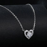 Herz-Halskette mit 0,5CT Moissanit-Diamant 925 Sterling Silber