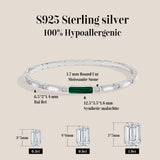 Armband mit malachitgrünem Stein und Zirkonia in 925er Sterlingsilber