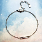 Kettenarmband mit Blauen Zirkonsteinen aus echtem 925er Sterling Silber