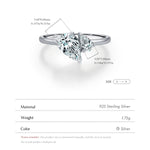 925 Sterling Silber Ring mit funkelnden Tröpfchen-CZ