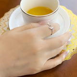 Ring mit Delfin-Schweif und blauen Steinen glamourös