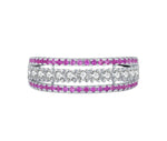 925 Sterling Silber Ring mit Pinken und Weißen Zirkonia