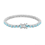 Armband aus 925 Sterling Silber mit blauen und klaren Zirkonia