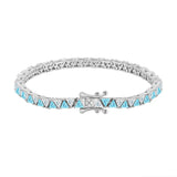Armband aus 925 Sterling Silber mit blauen und klaren Zirkonia