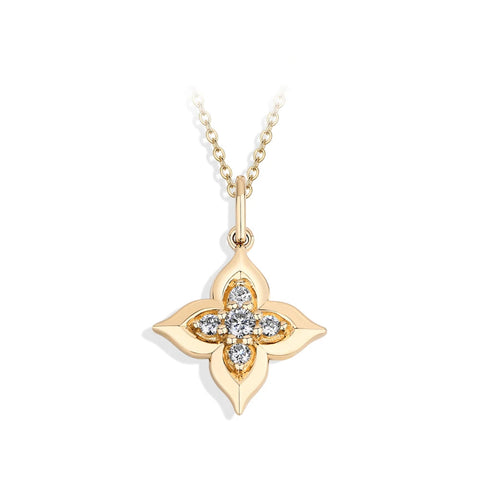 Zarter Anhänger mit Blumenemblem aus rundem Moissanit in S925 Sterling Silber