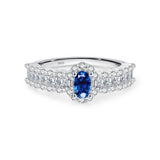 925 Sterlingsilber Funkelnder Royalblauer Ovaler CZ Luxusring mit klassischem
