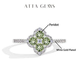 # Blumenring mit blauen Moissanitsteinen aus 925er Sterlingsilber für Damen - Eleganter, handgefertigter Schmuck