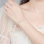 Moissanit Tennisarmband für Fraue 925er Sterlingsilber mit funkelnden Steinen
