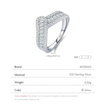925 Sterling Silber Ring mit Funkelndem Pavé-Zierrat und Zirkonia für Frauen