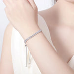Damen Armband aus 925 Sterling Silber mit blauen Zirkonia-Steinen