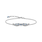 Phoenix Wing Halskette aus 925 Sterling Silber mit blauen Zirkonia