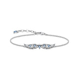 Phoenix Wing Halskette aus 925 Sterling Silber mit blauen Zirkonia