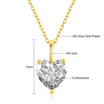 Herzförmige 14K Gold Halskette mit Moissanit-Anhänger
