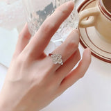 1.2CT Sterling Silber 925 Moissanit Ring mit Kleeblatt-Design
