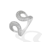 Ring Moissanite Full Hollow Design DVVS1 in 925 Sterling Silbe