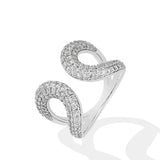 Ring Moissanite Full Hollow Design DVVS1 in 925 Sterling Silbe