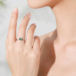 925 Sterlingsilber Ring mit bunten Zirkonia in Tropfenform für Frauen