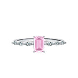 925 Sterling Silber Exquisite Ring mit rechteckigem pink und gelb Zirkonia