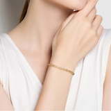 925er Sterling Silber Tennis-Armband mit gelbem Gold-Finish und funkelnden
