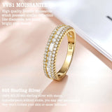 925er Sterling Silber Ring mit Zirkonia Breite Hochzeitsband