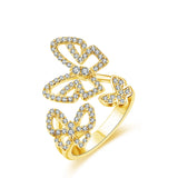 Moissanit Ring für Frauen mit Schmetterlingsdesign in 925 Sterling Silber