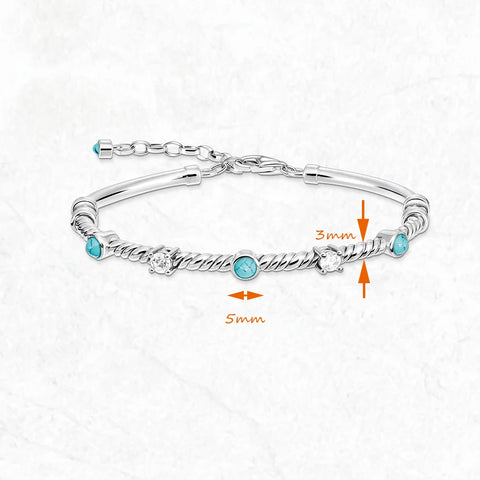 Armband mit Türkis und Zirkonia aus 925er Sterlingsilber