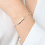Kettenarmband mit Blauen Zirkonsteinen aus echtem 925er Sterling Silber