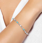 Armband mit Türkis und Zirkonia aus 925er Sterlingsilber