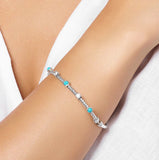 Armband mit Türkis und Zirkonia aus 925er Sterlingsilber