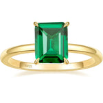 925 Sterling Silber Verlobungsring für Damen mit 3CT smaragdgrünem Emerald