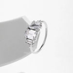 925 Sterling Silber Ring mit Marquise und rechteckigem Zirkoni
