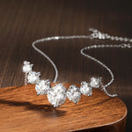Moissanit-Halsketten für Frauen 1,7 ct Silberfarben