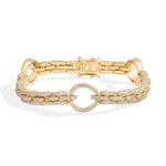 Moissanit-Diamantarmreifen mit ovalem Anhänger aus 925er Sterling Silbe