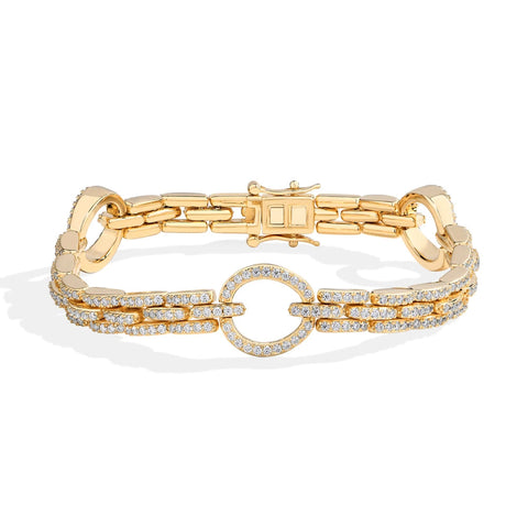 Moissanit-Diamantarmreifen mit ovalem Anhänger aus 925er Sterling Silbe