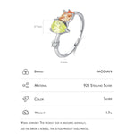 Ring mit mehrfarbigen Zirkonia Damenring in Grün Orange und Gelb