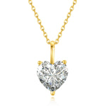 Herzförmige 14K Gold Halskette mit Moissanit-Anhänger