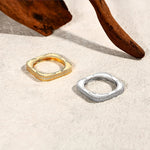 Moissanite-Ring mit quadratischem Schnitt1,0 mm, S925 Sterlingsilber für Frauen