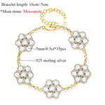 Blumenarmband aus 925er Sterling Silber mit funkelnden Zirkonia-Steinen