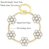 Blumenarmband aus 925er Sterling Silber mit funkelnden Zirkonia-Steinen
