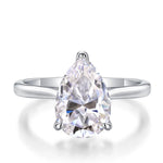 4ct Tropfenförmiger Moissanit-Ring für Frauen aus 925er Sterling Silber
