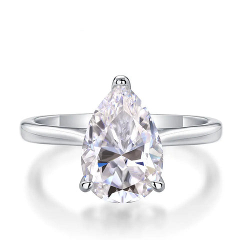 4ct Tropfenförmiger Moissanit-Ring für Frauen aus 925er Sterling Silber