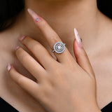 VVS1 Luxury Moissanite Ring im runden Schnitt 1.0CT aus S925 Sterlingsilber