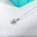 Herzförmige Moissanit-Halskette aus 925er Sterlingsilber