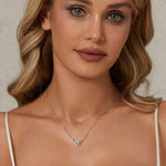 Herz-Halskette mit 0,5CT Moissanit-Diamant 925 Sterling Silber