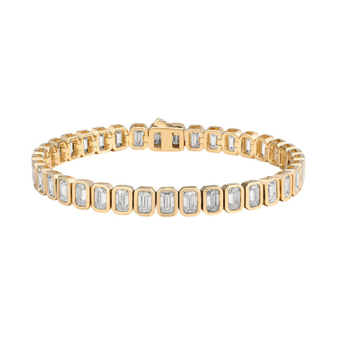 Zirkonia-Armband mit smaragdschliff 5*3mm für Damen 925 Sterling Silber