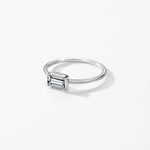 925 Sterling Silber Ring mit rechteckigem CZ Edelstein
