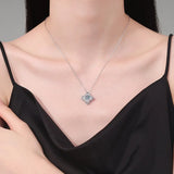 925 Silber Halskette mit 1 Karat Moissanit und floralen
