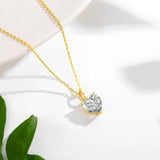 Herzförmige 14K Gold Halskette mit Moissanit-Anhänger