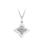 Zarter Anhänger mit Blumenemblem aus rundem Moissanit in S925 Sterling Silber